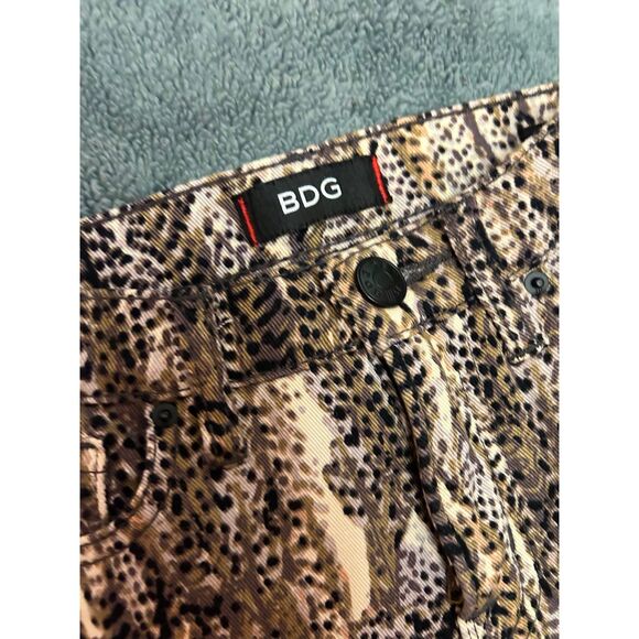 BDG High Rise Cigarette Ankle Skinny Jeans Tan & Black animal Print Women’s 25 - Picture 5 of 7